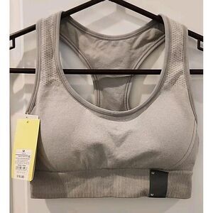 All In Motion Women's Size M Seamless Pullover Sports Bra With Racer Back Gray